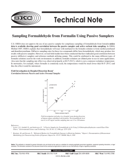 Sampling Formaldehyde from Formalin Using Passive