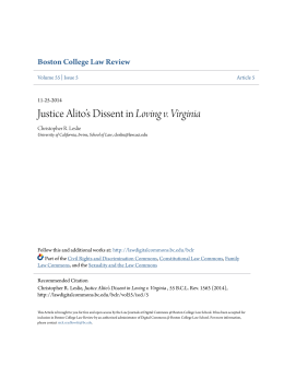 Justice Alito`s Dissent in Loving v. Virginia