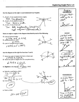 1.5 Exploring Angle Pairs