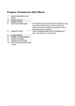 Progene Testosterone Side Effects