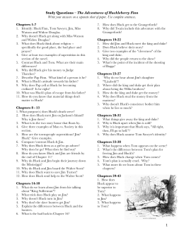 Study Packet – The Adventures of Huckleberry Finn