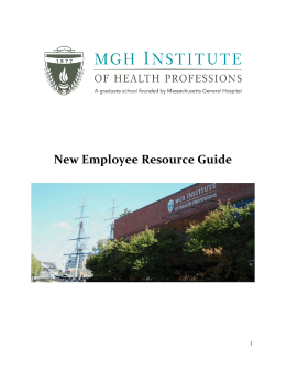 New Employee Resource Guide - MGH Institute of Health Professions