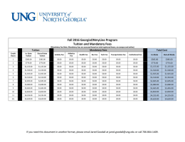 Fall 2016 GeorgiaONmyLine Program Tuition and Mandatory