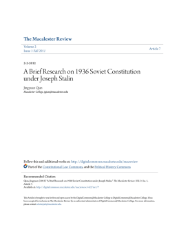 A Brief Research on 1936 Soviet Constitution under Joseph Stalin