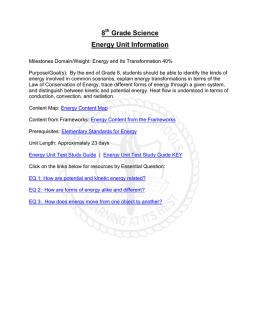 8 Grade Science Energy Unit Information