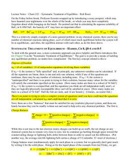 222 S09 Lecture Notes - Systematic Treatment of Equilibria