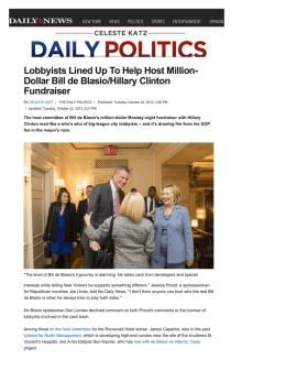 Lobbyists Lined Up To Help Host Million-Dollar Bill de