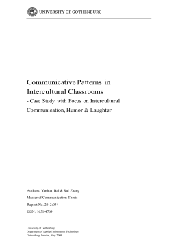 Communicative Patterns in Intercultural Classrooms