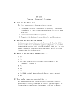 CS 390 Chapter 1 Homework Solutions