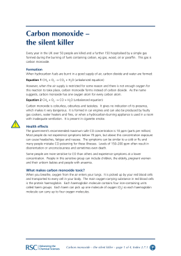 Carbon monoxide – the silent killer