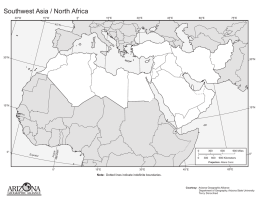 Outline map of the Middle East and North Africa