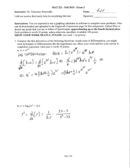 MAT 221 - Fall 2015 — Exam 2