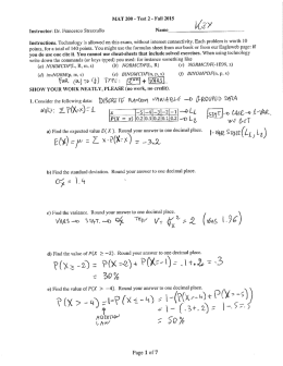 Page 1 MAT 200 - Test 2 - Fall 2015 Wax Instructions. Technology is