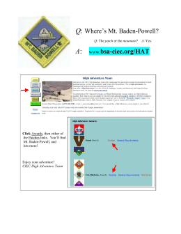 Q: Where`s Mt. Baden-Powell? A: www.bsa