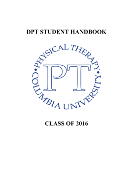 dpt student handbook - Columbia University Program in Physical