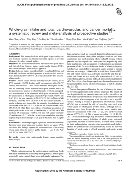 Whole-grain intake and total, cardiovascular, and cancer mortality: a