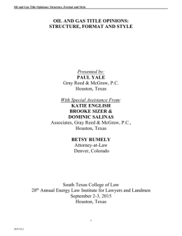 OIL AND GAS TITLE OPINIONS