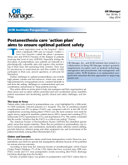 Postanesthesia Care `Action Plan`