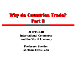 Why do Countries Trade?