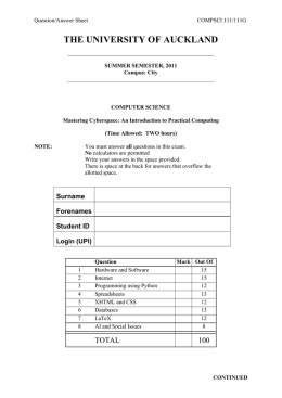 Questions - Department of Computer Science