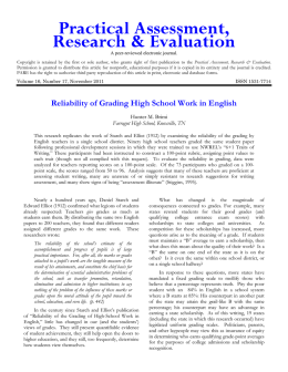 Reliability of Grading High School Work in English
