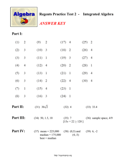 Regents Practice Test 2 ANSWER key