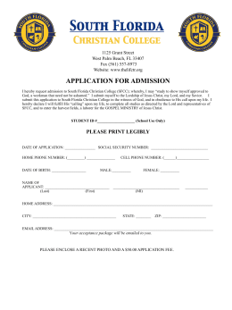 SFCC Admission Application - The Life Center