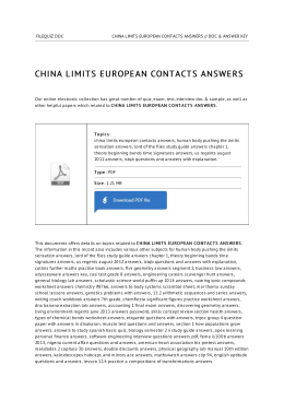 China Limits European Contacts Answers