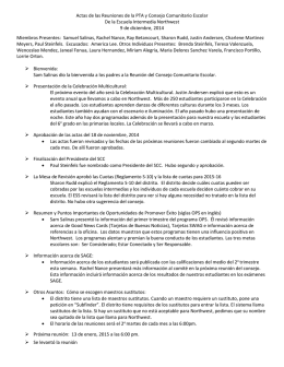 Actas de las Reuniones de la PTA y Consejo Comunitario Escolar