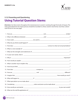 Using Tutorial Question Stems