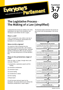 The Legislative Process - The Making of a Law