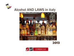 Alcohol AND LAWS in italy 2013