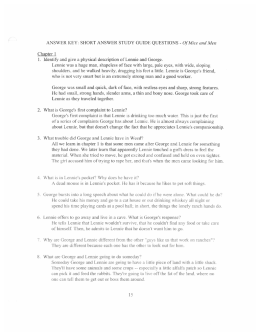 ANSWER KEY: SHORT ANSWER STUDY GUIDE QUESTIONS