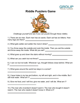 Riddle Puzzlers Game - The Group Travel Leader