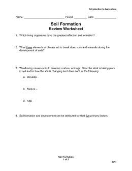 Soil Formation Review Worksheet