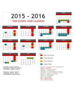 ISDB SCHOOL YEAR CALENDAR