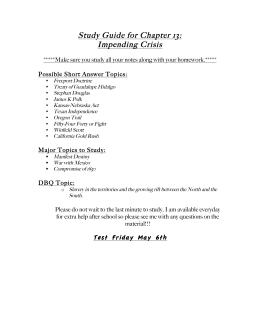 Study Guide for Chapter 13: Impending Crisis - Wood