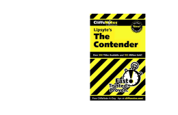 CliffsNotes: Lipsyte`s The Contender