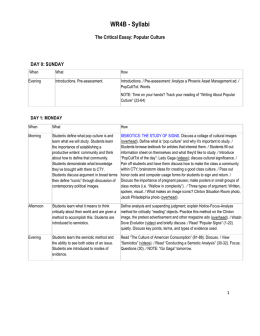 The Critical Essay: Popular Culture