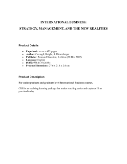 international business: strategy, management, and the new realities