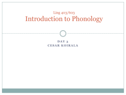 Ling 101 Discussion Section