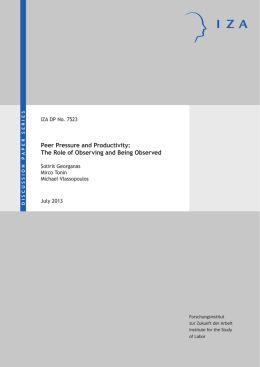 Peer Pressure and Productivity: The Role of Observing and