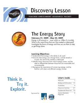 Discovery Lesson: The Energy Story