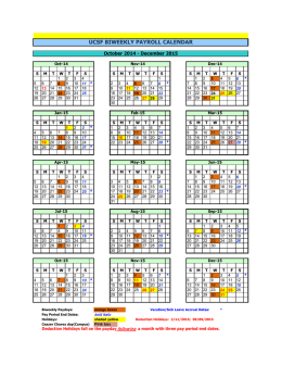 UCSF BIWEEKLY PAYROLL CALENDAR