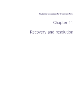 Chapter 11 Recovery and resolution
