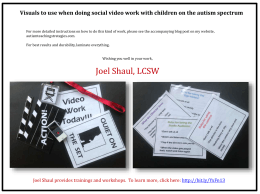 Joel Shaul, LCSW - Autism Teaching Strategies