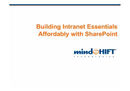 Building Intranet Essentials Affordably with SharePoint