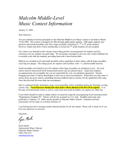 Malcolm Middle-Level Music Contest Information