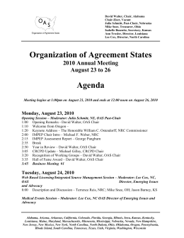 Organization of Agreement States Agenda
