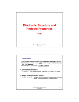 Electronic Structure and Periodic Properties
